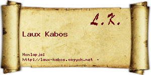 Laux Kabos névjegykártya